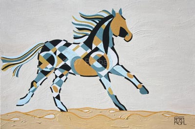 The Tao of the Ocean Breeze, Contemporary Equine Art Painting